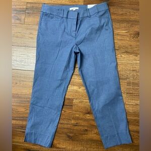 NWT LOFT Pants Womens 12 Blue Riviera Cropped Ankle Dress Pockets Stretch